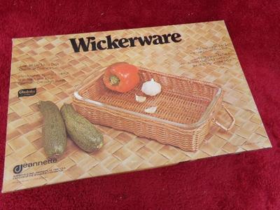 Classic VTG NEW IN BOX Jeannette Baking dish“Wickerware” 3 qt. dish