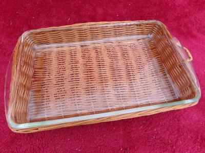 Classic VTG NEW IN BOX Jeannette Baking dish“Wickerware” 3 qt. dish