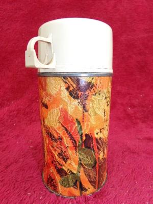 VTG Classic small THERMOS .ALL metal printed MCM exterior
