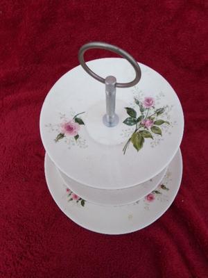 VTG Three tiered serving plate, complete. Goes nicely with item #421