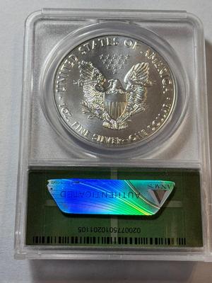ANACS CERTIFIED 2017-(P) MS69 SILVER EAGLE DOLLAR 1-OUNCE .999 COIN AS PICTURED.