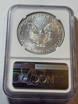 NGC CERTIFIED 2018 MS69 SILVER EAGLE DOLLAR 1-OUNCE .999 COIN AS PICTURED.
