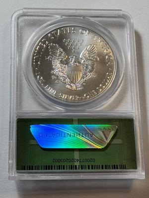ANACS CERTIFIED 2016-(S) MS69 SILVER EAGLE DOLLAR 1-OUNCE .999 COIN AS PICTURED.