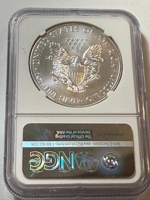 NGC CERTIFIED 2015 MS69 SILVER EAGLE DOLLAR 1-OUNCE .999 COIN AS PICTURED.