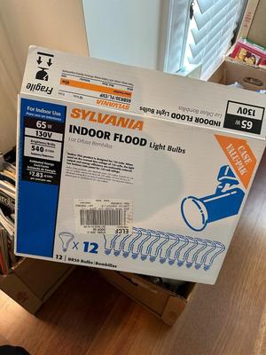 Box of Assorted Light Bulbs Incl. Box Indoor Floodlights (K)