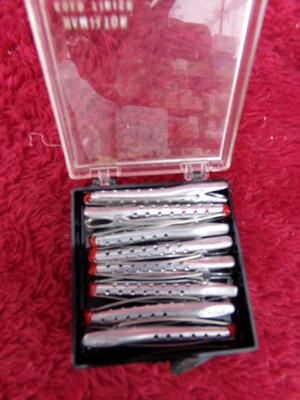 THREE hand mirrors, Also a little package of hair curler pins.