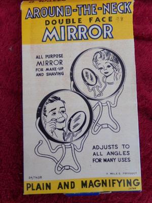 THREE hand mirrors, Also a little package of hair curler pins.