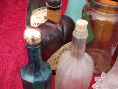 A BOX FULL of vases & decorative bottles. Something for everybody