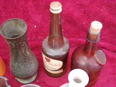 A BOX FULL of vases & decorative bottles. Something for everybody