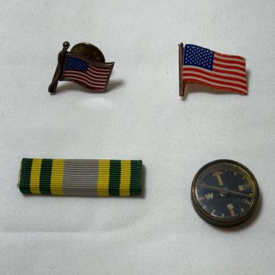Kalart Co. Wrist Compass plus Pre-WWII Era French Coins & More Militaria (K-HS)