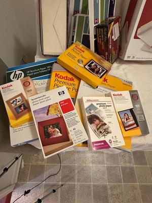 Lot: Envelopes, Hanging File Folders, and Photo Paper (B3)