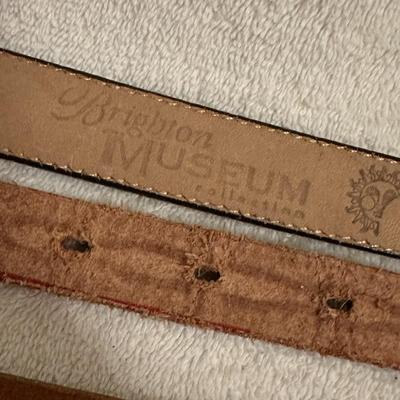 3 Mens Belts, Leather, Western, Beaded, Size 30 (B1)