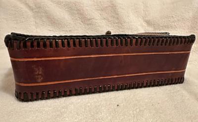Vintage Mexican Tooled Leather Handbag with Strap (B1)