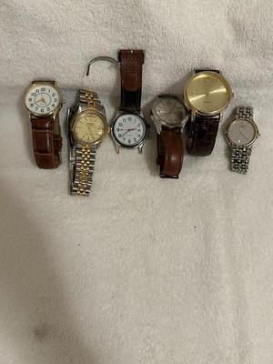 6 Mens Watches (Untested) Bulova, Beverly Hills Polo Club, Fake Rolex +