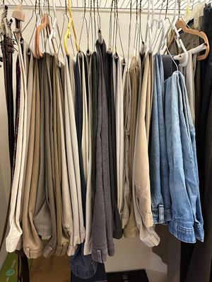Lot Men's Pants, Many Khaki Style, Mostly 40x32 +7 Ties