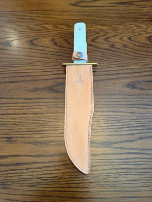 ELK RIDGE BOWIE KNIFE IN LEATHER SHEATH