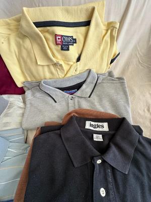 20 Piece Lot Mixed Men's Golf and Polo Shirts, Mostly XL, a Few L