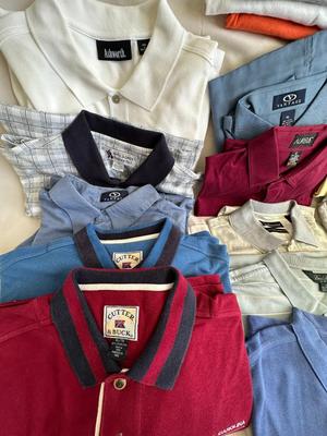 20 Piece Lot Mixed Men's Golf and Polo Shirts, Mostly XL, a Few L