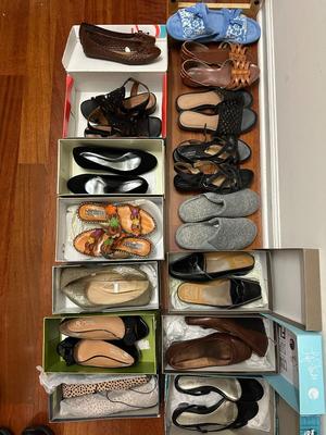 29 Piece Lot of Women's Shoes, Mostly 6.5; Some New, Most Worn (B1)