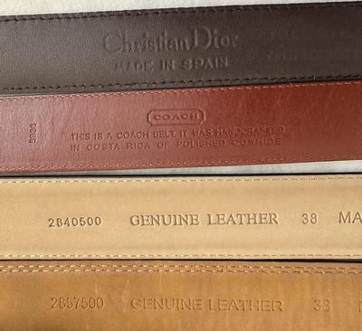 6 Men's Belt Lot, Leather, Sz. 38 (B1)