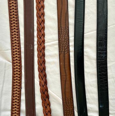 6 Men's Belt Lot, Leather, Sz. 38 (B1)
