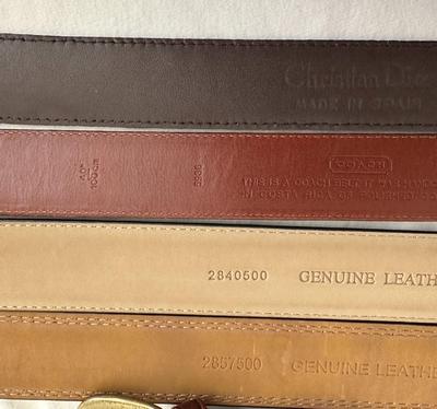 6 Men's Belt Lot, Leather, Sz. 38 (B1)