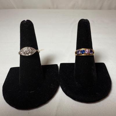 10K White Gold & Yellow Gold Rings (K-HS)