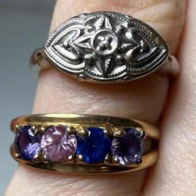 10K White Gold & Yellow Gold Rings (K-HS)