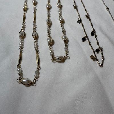 Landstrom’s Black Hills Gold Pin with Gold & Silver Chains & Pendants (K-HS)