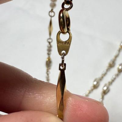 Landstrom’s Black Hills Gold Pin with Gold & Silver Chains & Pendants (K-HS)