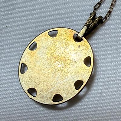 Landstrom’s Black Hills Gold Pin with Gold & Silver Chains & Pendants (K-HS)