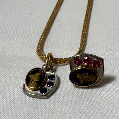 10K & Sterling Morgan Service Badges & Ethan Allen Pendants (K-HS)