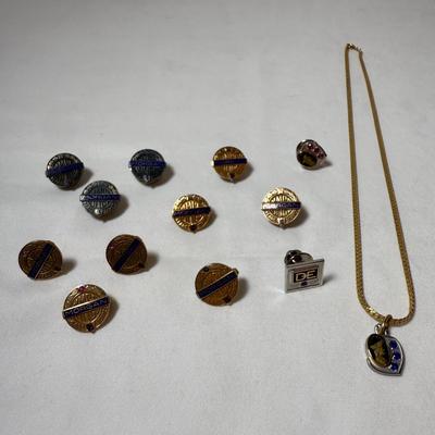 10K & Sterling Morgan Service Badges & Ethan Allen Pendants (K-HS)