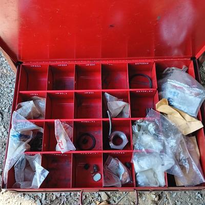 LOT 74: Bowman 4-Drawer Parts Organizer with Snap-On Metal Tool Case SM9642