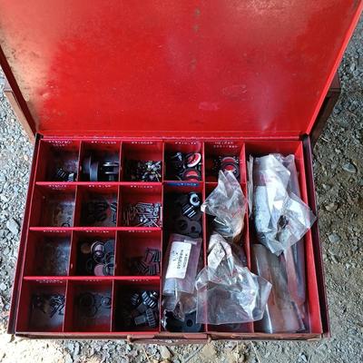 LOT 74: Bowman 4-Drawer Parts Organizer with Snap-On Metal Tool Case SM9642