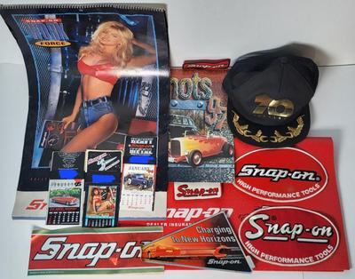 LOT 123: Snap -On Collectibles: Patches, Decals, Calendars, Hat & More