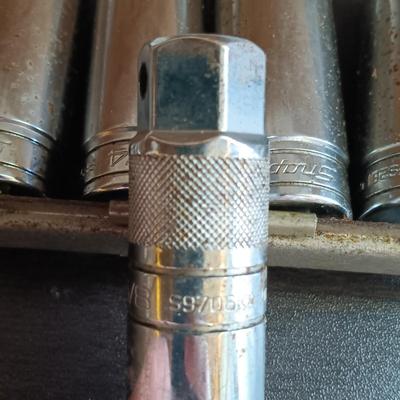 LOT 163: Snap-On SFS 11-Piece Deep Socket Set 1/4" to 7/16" with S9706 Plug Socket
