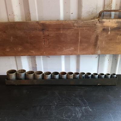 LOT 164: Snap-On 7-Piece IMF 3/8" Drive Impact Sockets with Craftsman V Series Sockets, New Britain Socket & More