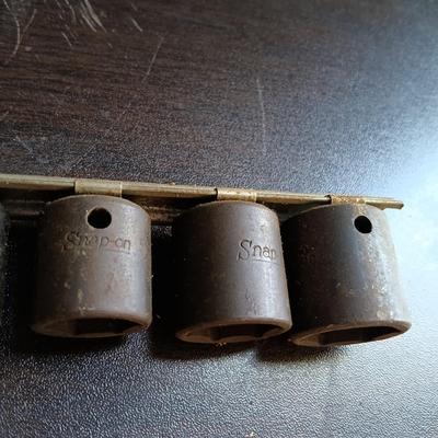 LOT 164: Snap-On 7-Piece IMF 3/8" Drive Impact Sockets with Craftsman V Series Sockets, New Britain Socket & More