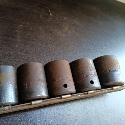 LOT 165: Snap-On SIMF 7-Piece Deep Impact Sockets with Craftsman Socket Set