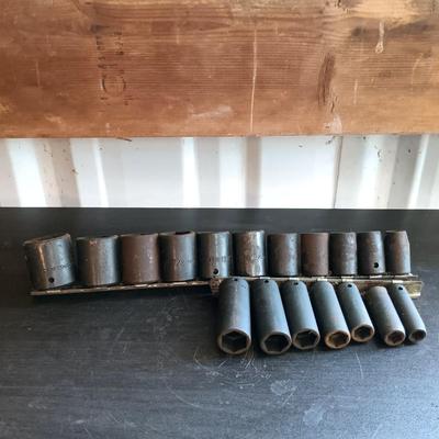 LOT 165: Snap-On SIMF 7-Piece Deep Impact Sockets with Craftsman Socket Set