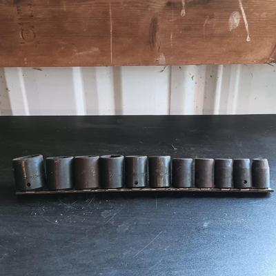 LOT 165: Snap-On SIMF 7-Piece Deep Impact Sockets with Craftsman Socket Set