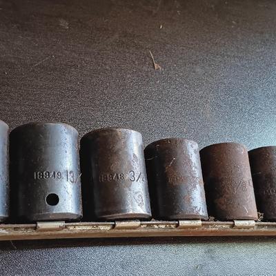 LOT 165: Snap-On SIMF 7-Piece Deep Impact Sockets with Craftsman Socket Set