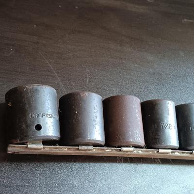 LOT 165: Snap-On SIMF 7-Piece Deep Impact Sockets with Craftsman Socket Set