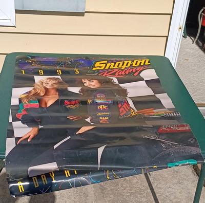 LOT 175: Snap-On Cooler, Snap-On Racing Jacket Size 2XL & Snap-On Racing 1993 Promotional Poster