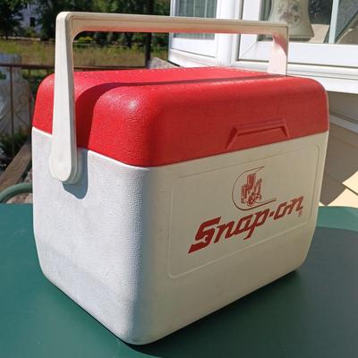 LOT 176: Snap-On Cooler, Snap-On Racing Promotional Poster, Snap-On Cap & Bag