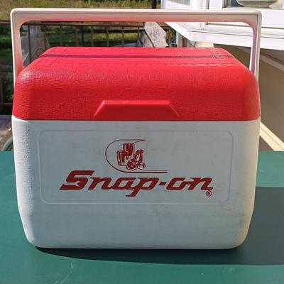 LOT 176: Snap-On Cooler, Snap-On Racing Promotional Poster, Snap-On Cap & Bag
