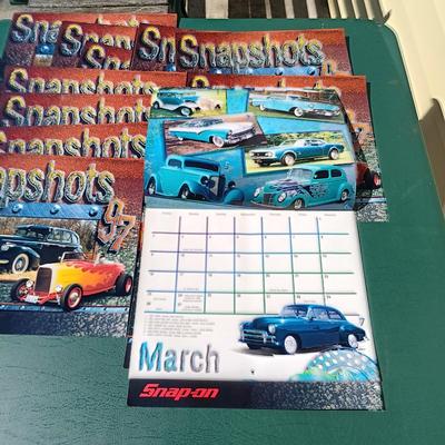 LOT 178: Snap-On License Plate Covers, Stickers, Plastic Bags, Cap & 1997 Snapshots Calendars