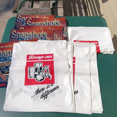 LOT 178: Snap-On License Plate Covers, Stickers, Plastic Bags, Cap & 1997 Snapshots Calendars