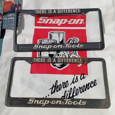LOT 178: Snap-On License Plate Covers, Stickers, Plastic Bags, Cap & 1997 Snapshots Calendars